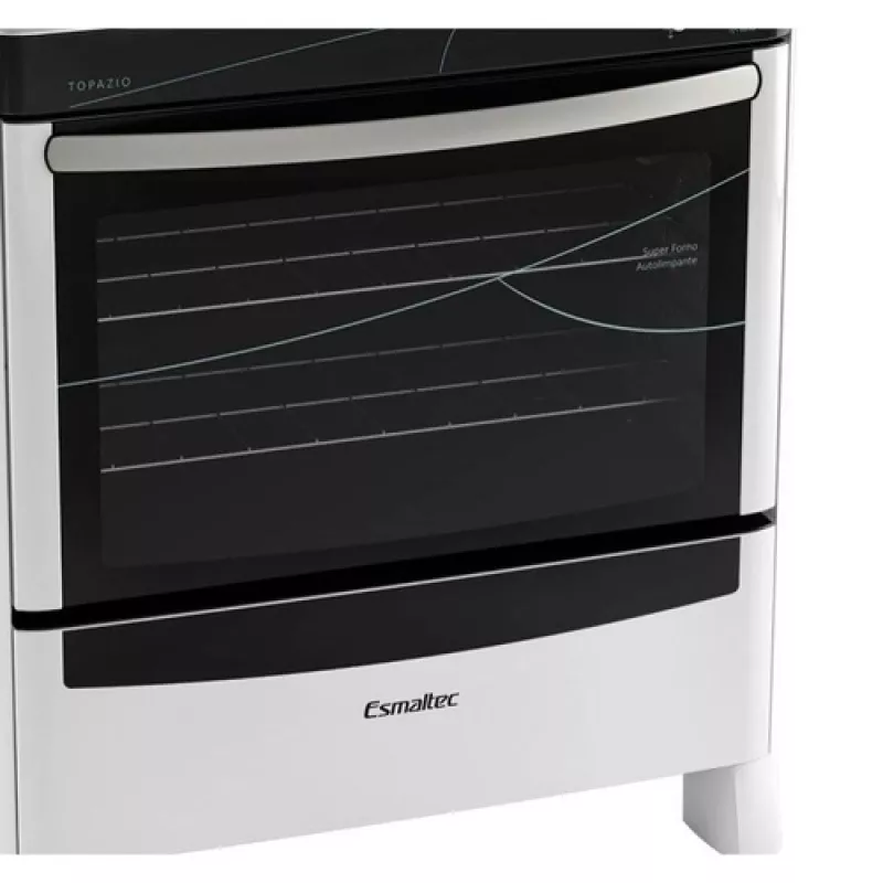 Fogão 5 Bocas Mesa Inox Topazio Branco Esmaltec