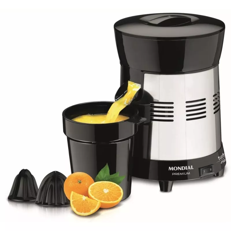 Espremedor De Frutas 250w Turbo Premium Preto Inox Mondial