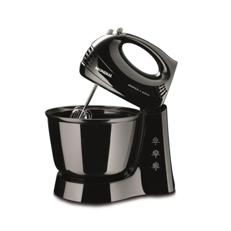 Batedeira 03 velocidades 400w prática b44b preta