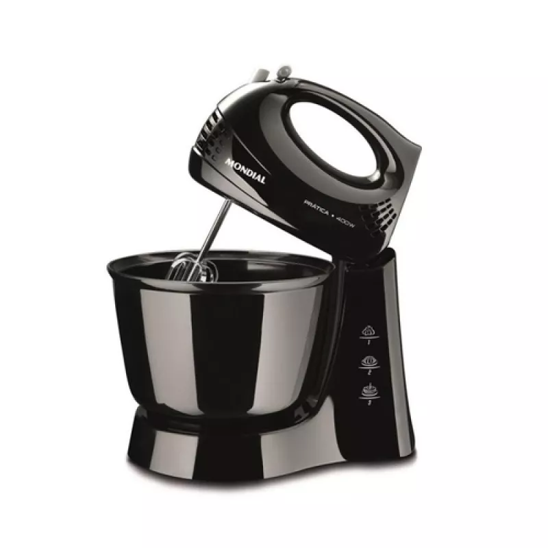 Batedeira 03 Velocidades 400w Prática B44b Preta Mondial