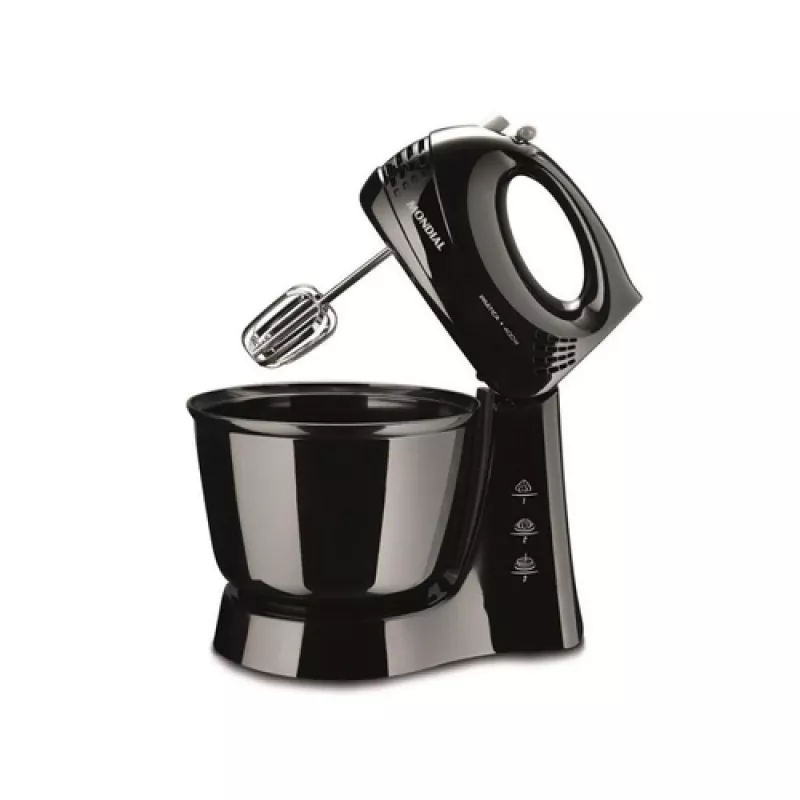 Batedeira 03 Velocidades 400w Prática B44b Preta Mondial