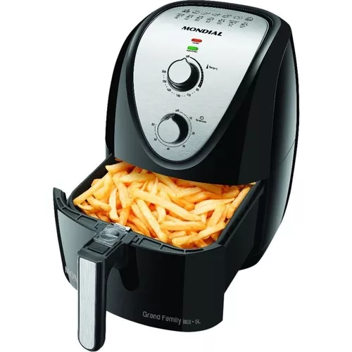 Fritadeira Air Fryer 1900w 5,0l Grand Family Afn50bi Preta Mondial