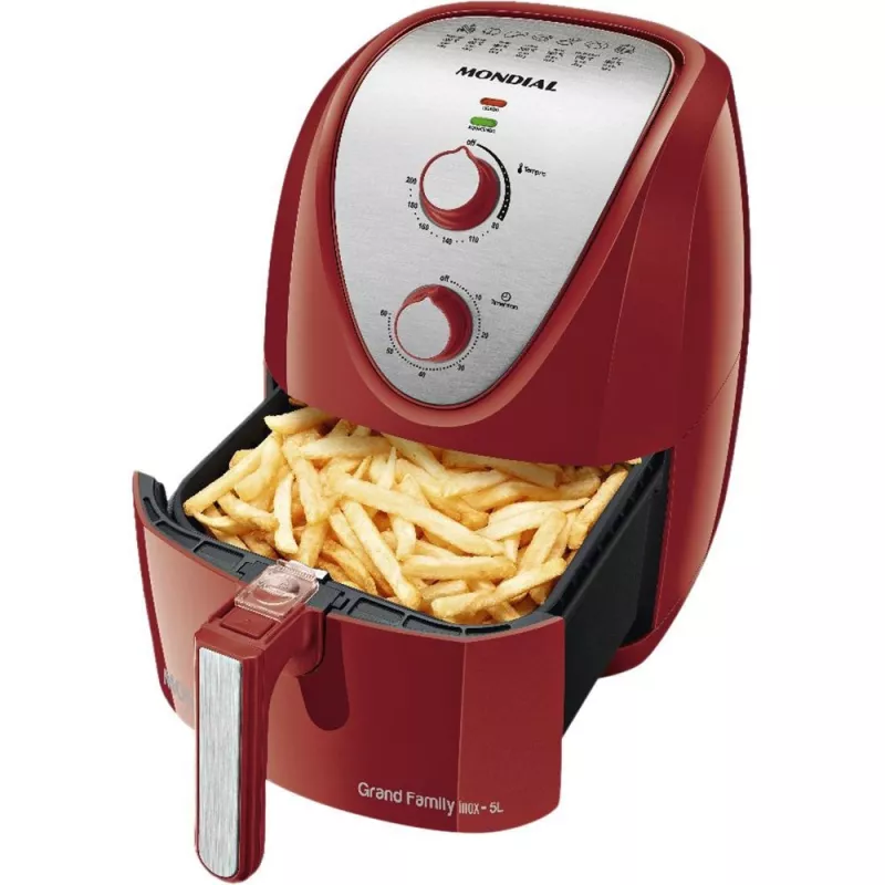 Fritadeira Air Fryer 1900w 5,0l Grand Family Afn50ri Vermelha Mondial