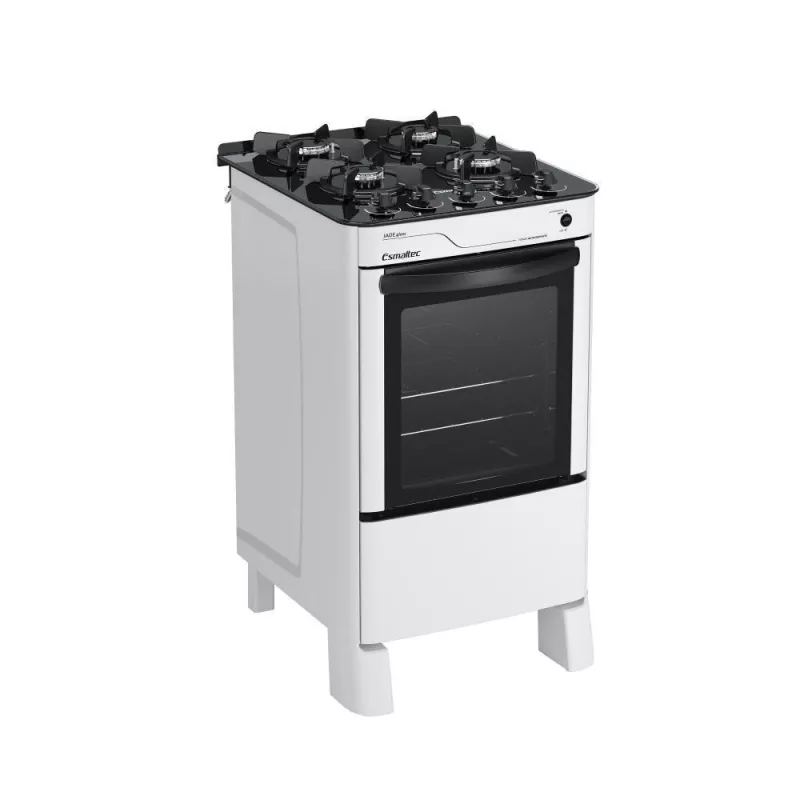 Fogão 4 Bocas Mesa Vidro Jade Glass Branco Esmaltec