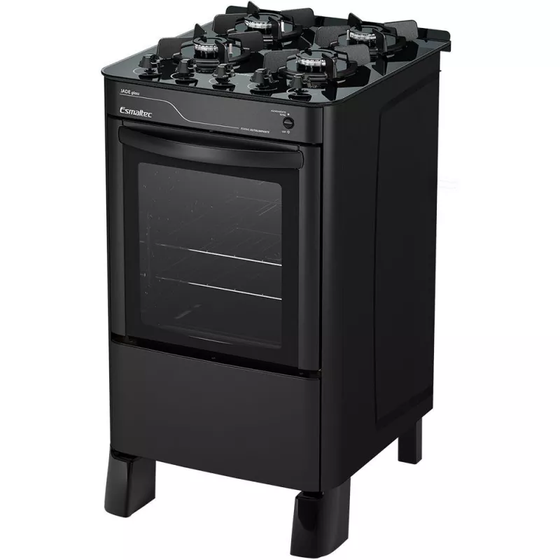 Fogão 4 Bocas Mesa Vidro Jade Glass Preto Esmaltec