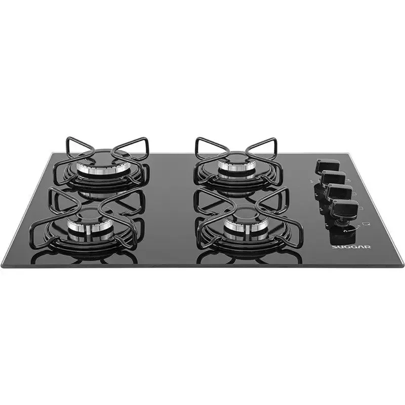 Cooktop 4 Bocas A Gás Glass Fg4004avp Preto Suggar