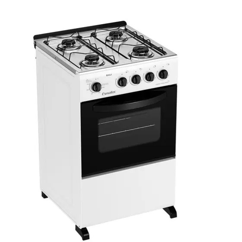 Fogão 4 Bocas Mesa Inox Bali Branco Esmaltec
