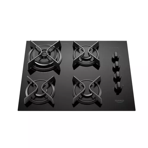 Cooktop 4 bocas a gás glass supreme preto