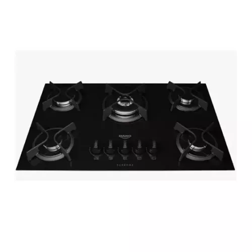 Cooktop 5 bocas a gás glass supreme preto