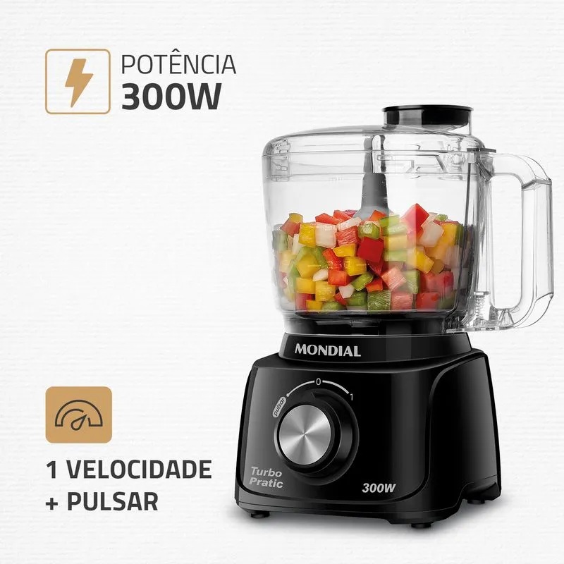 Mini processador 300w turbo pratic mp16b preto