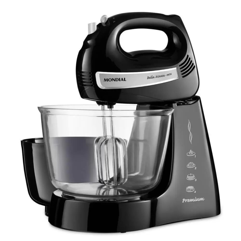 Batedeira 04 velocidades 500w bella massa b23np preta