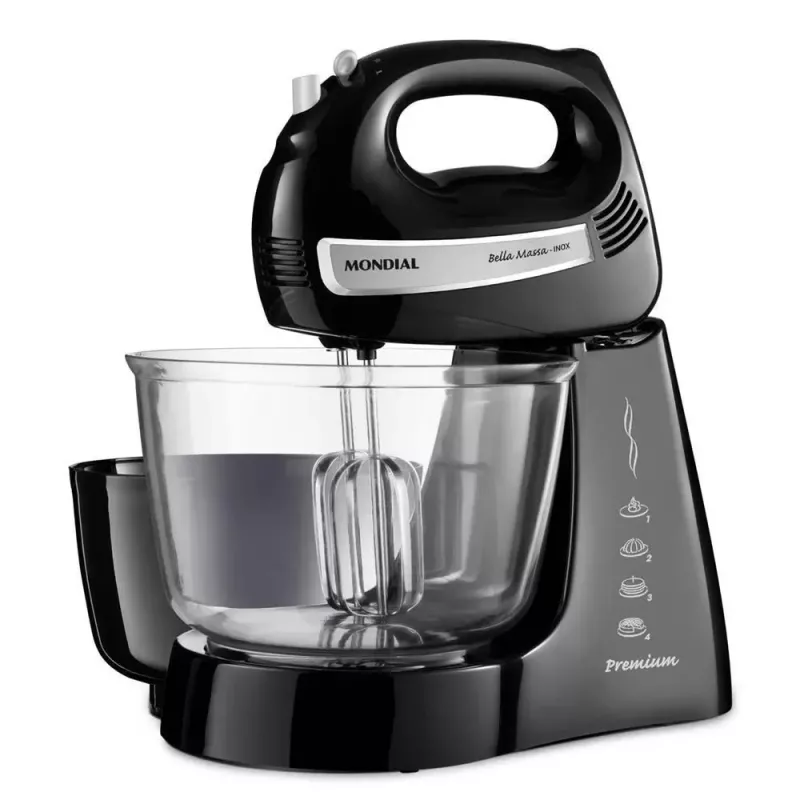 Batedeira 04 Velocidades 500w Bella Massa B23np Preta Mondial