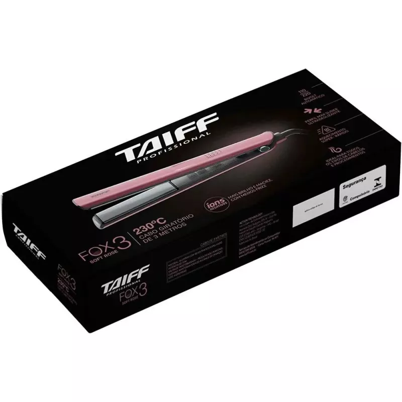 Chapinha Prancha Cabelos 230°c Fox Ion Rose Taiff
