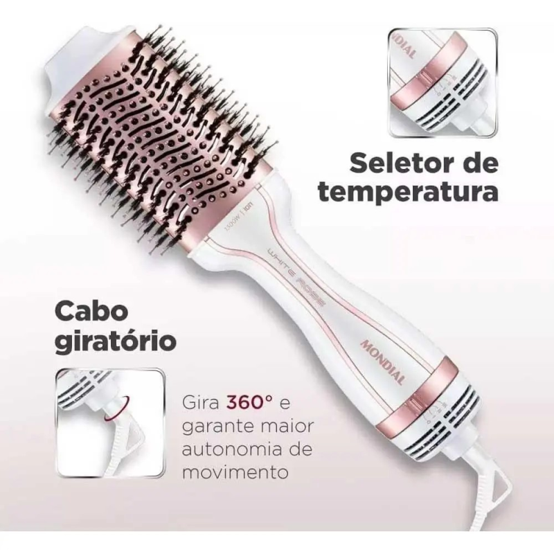 Escova secadora 1300w es50 white rose