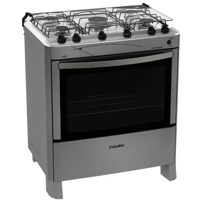 Fogão 5 Bocas Mesa Inox Jade Inox Esmaltec