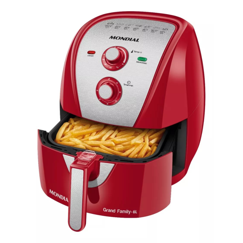 Fritadeira Air Fryer 1900w 6,0l Grand Family Afn60ri Ve Mondial