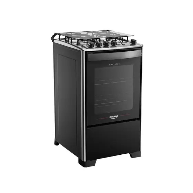 Fogão 4 bocas mesa inox magister preto