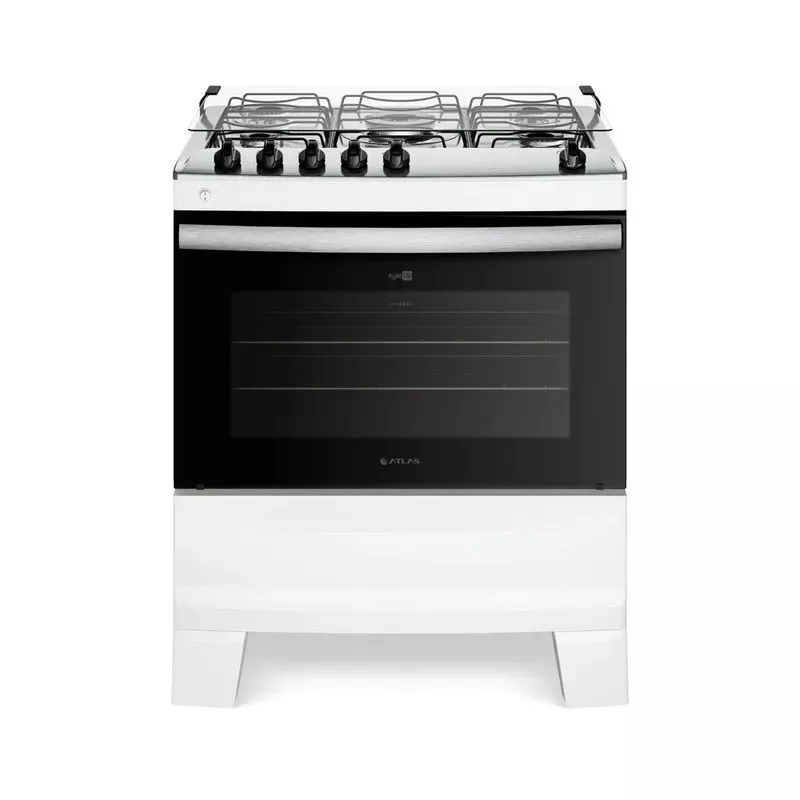 Fogão 5 bocas mesa inox agile branco atlas