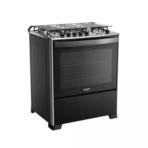 Fogão 5 bocas mesa inox magister preto
