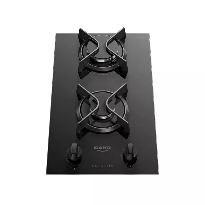 Cooktop 2 Bocas A Gás Glass Supreme Preto Dako
