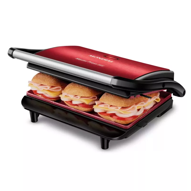 Grill 1000w Master Press Red Ceramic Pg01rc Mondial