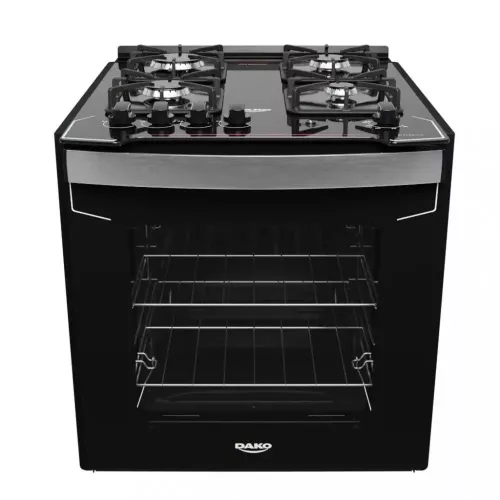 Fogão 4 bocas mesa vidro diplomata embutir preto