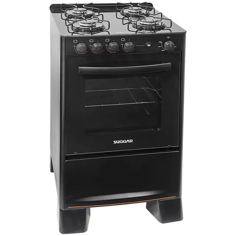Fogão 4 bocas mesa vidro fgvcg410 cook preto