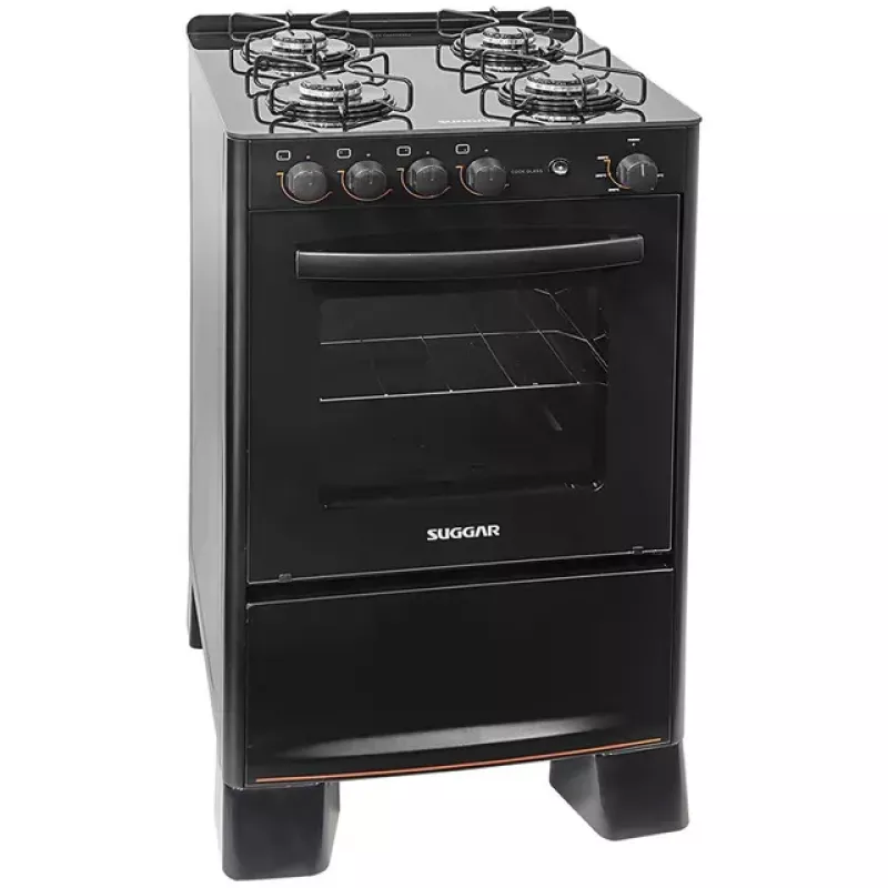 Fogão 4 bocas mesa vidro fgvcg410 cook preto suggar