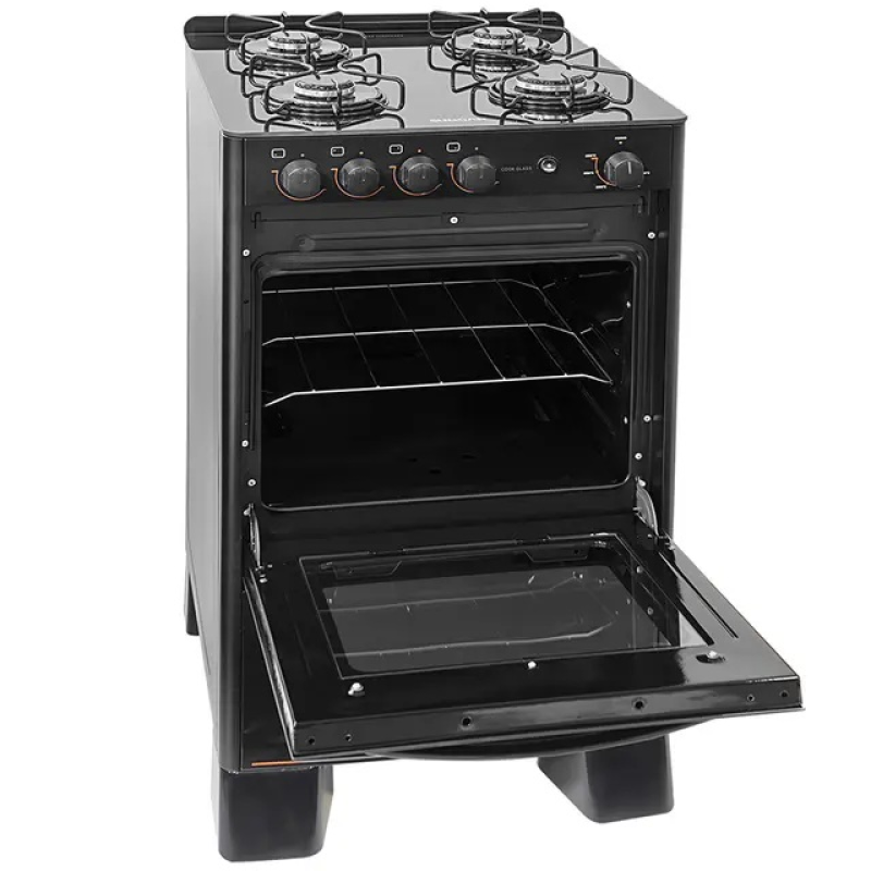 Fogão 4 bocas mesa vidro fgvcg410 cook preto
