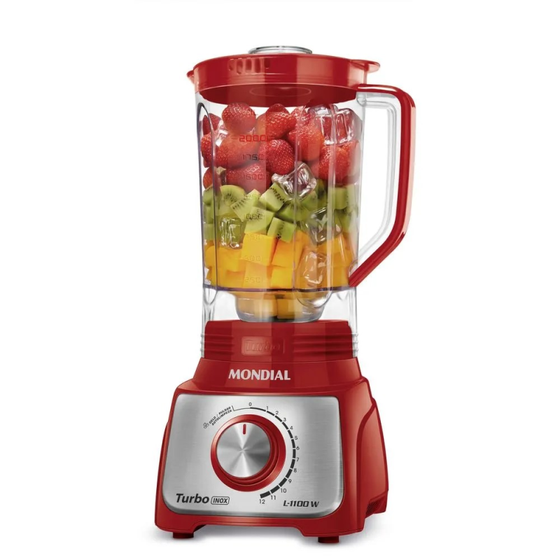 Liquidificador 12 Velocidades 1100w L-1100ri Vermelho Mondial