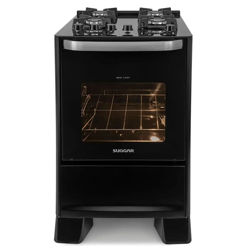 Fogão 4 Bocas Mesa Vidro Best Cook Fgvbg410 Preto Suggar