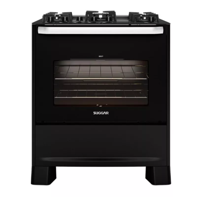 Fogão 5 bocas mesa vidro best cook fgvbg510 preto suggar