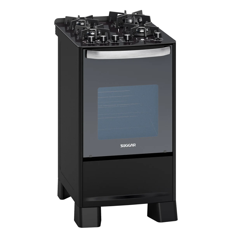 Fogão 4 bocas mesa vidro master grill fgvmtg412 preto