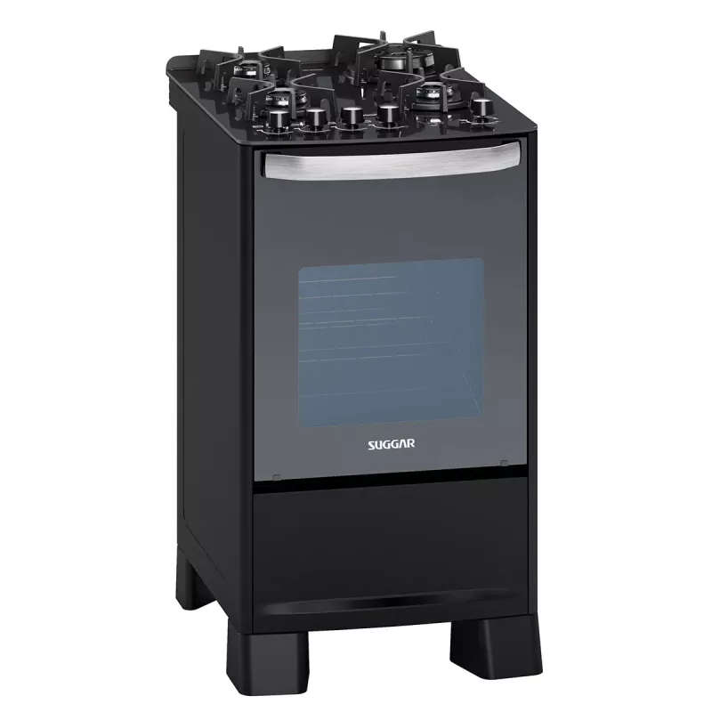 Fogão 4 bocas mesa vidro master grill fgvmtg412 preto suggar