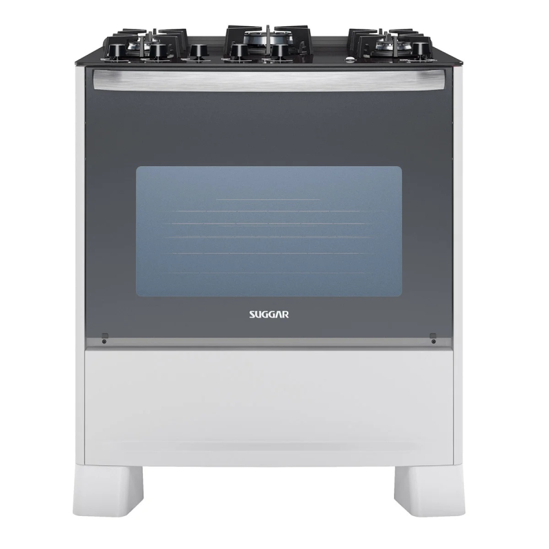 Fogão 5 bocas mesa vidro master grill fgvmtg512 branco