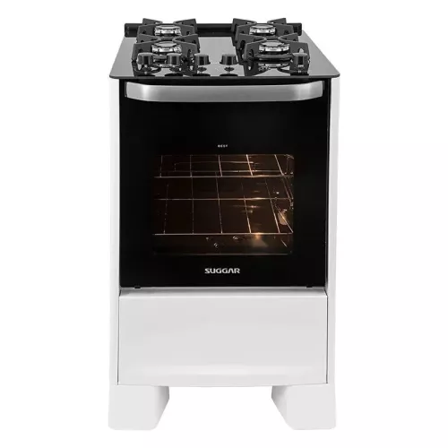Fogão 4 bocas mesa vidro best cook fgvbg410 branco