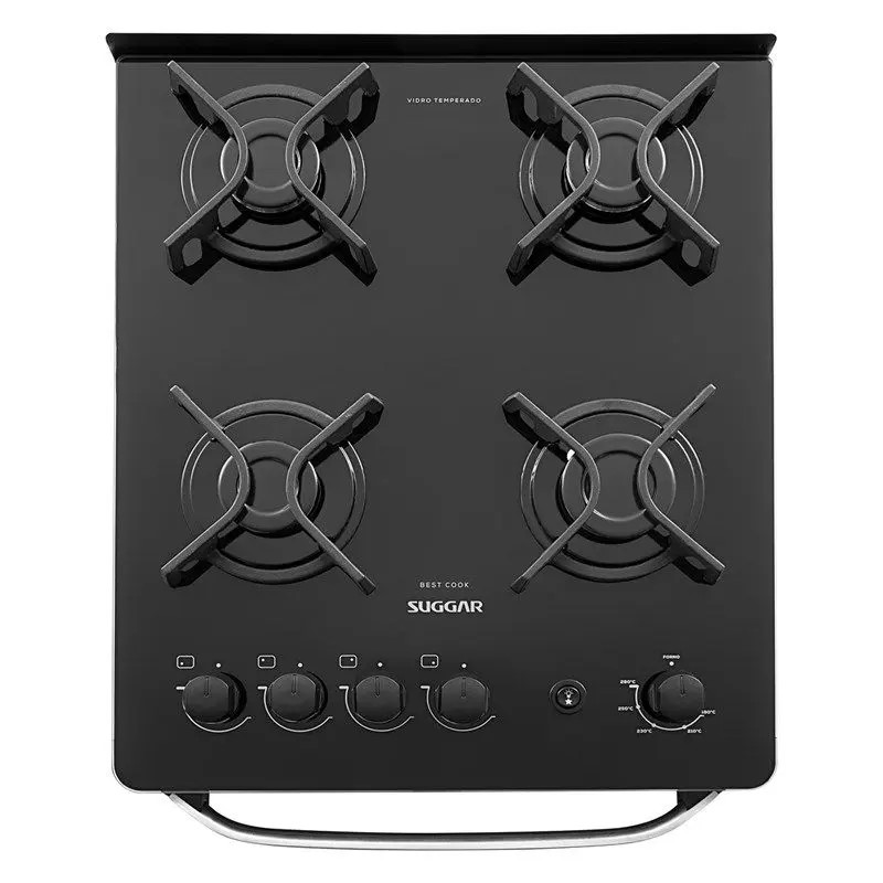 Fogão 4 bocas mesa vidro best cook fgvbg410 branco