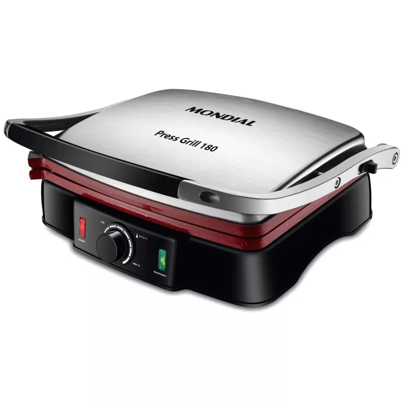 Grill 2000w Press Grill Red Ceramic Pg02 Mondial