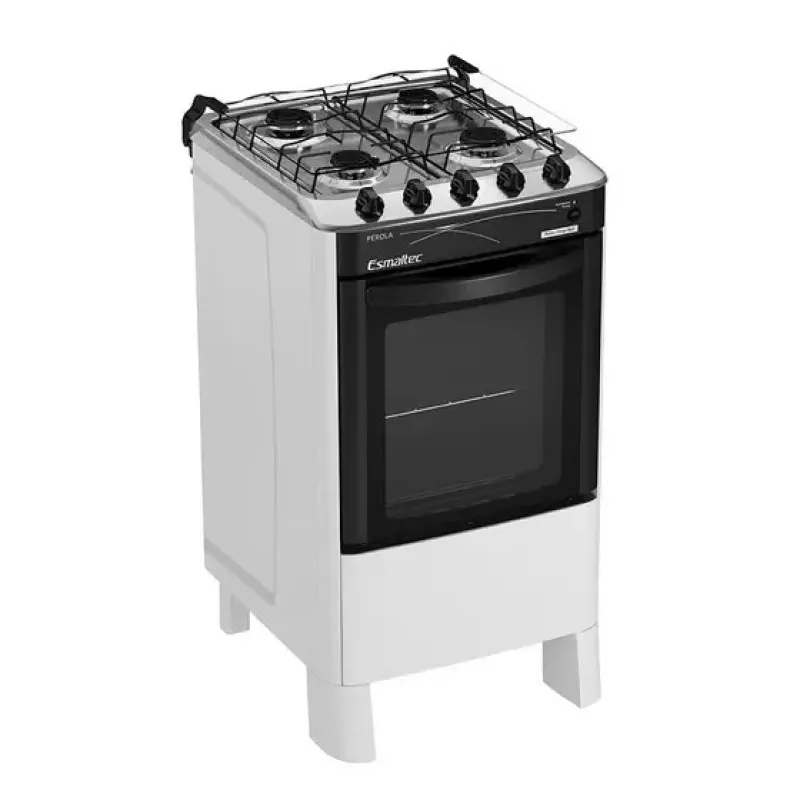 Fogão 4 Bocas Mesa Inox Pérola Branco Esmaltec