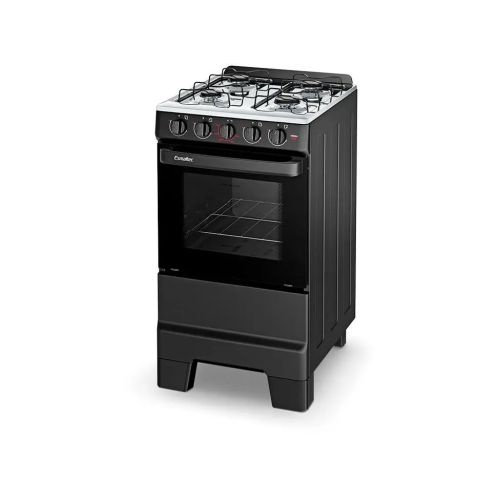 Fogão 4 bocas mesa inox ideal pop preto