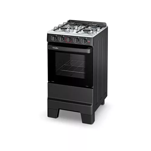Fogão 4 Bocas Mesa Inox Ideal Pop Preto Esmaltec