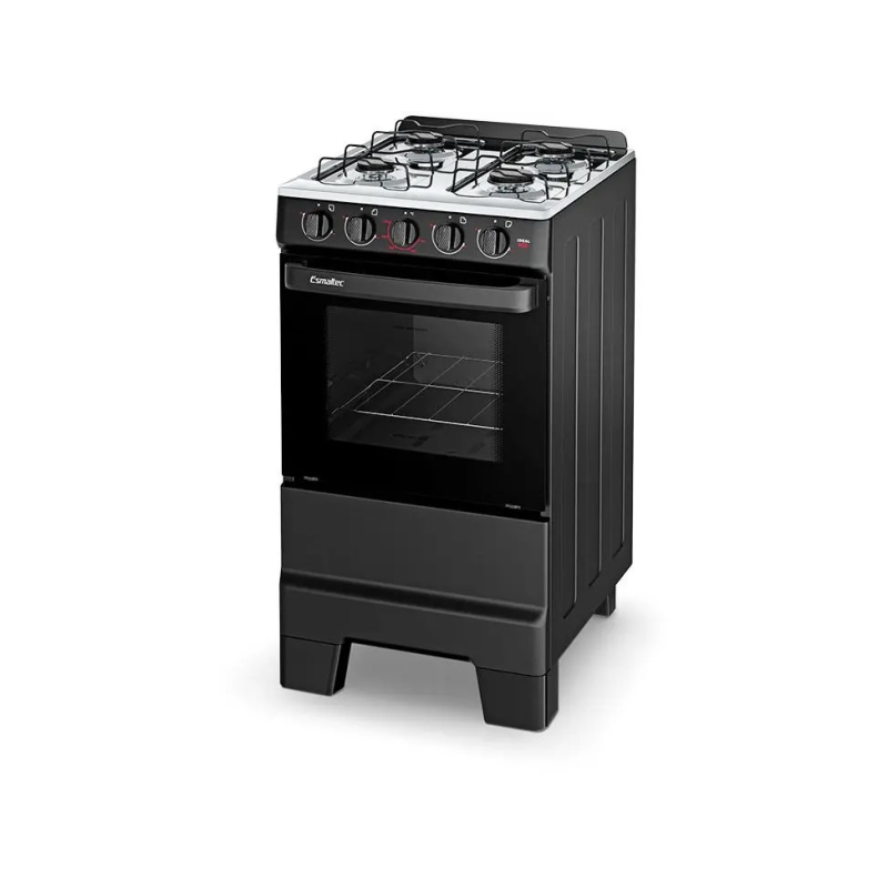 Fogão 4 bocas mesa inox ideal pop preto
