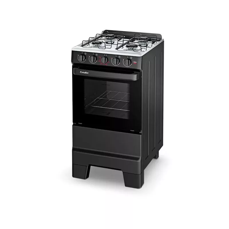 Fogão 4 Bocas Mesa Inox Ideal Pop Preto Esmaltec