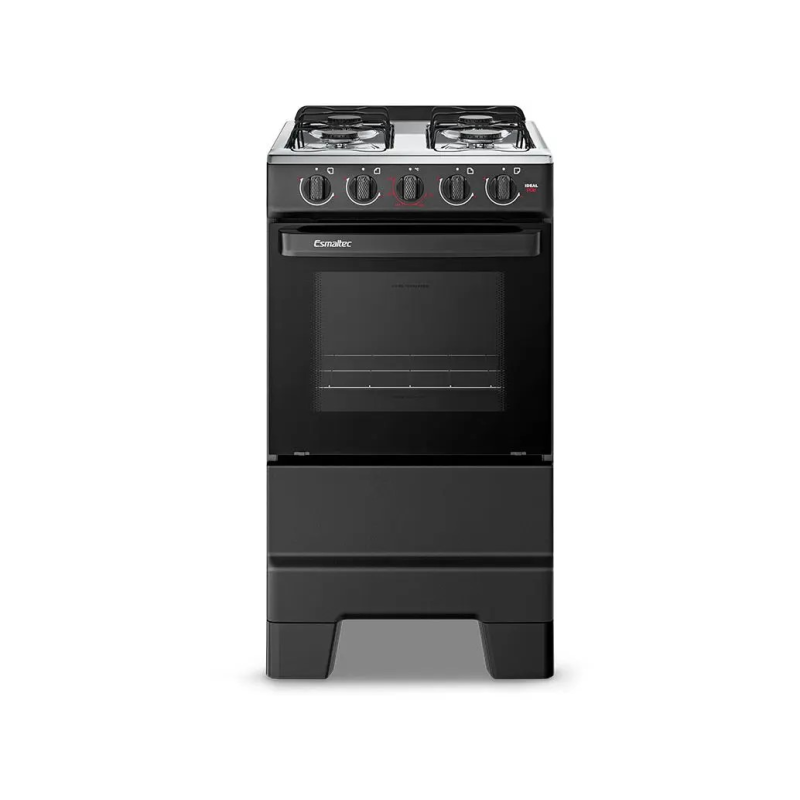 Fogão 4 bocas mesa inox ideal pop preto