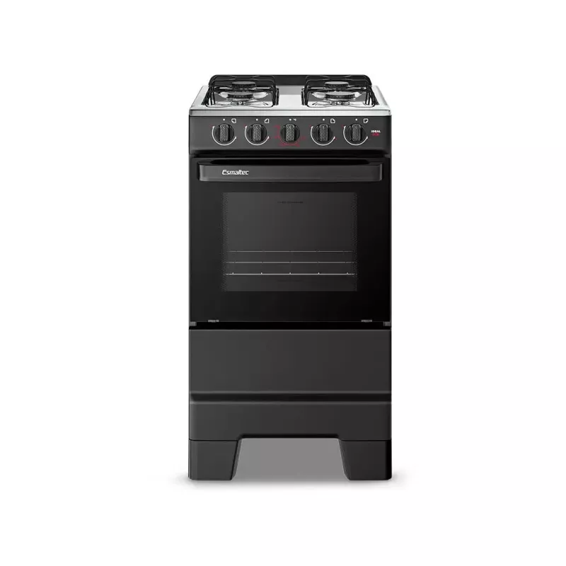 Fogão 4 Bocas Mesa Inox Ideal Pop Preto Esmaltec
