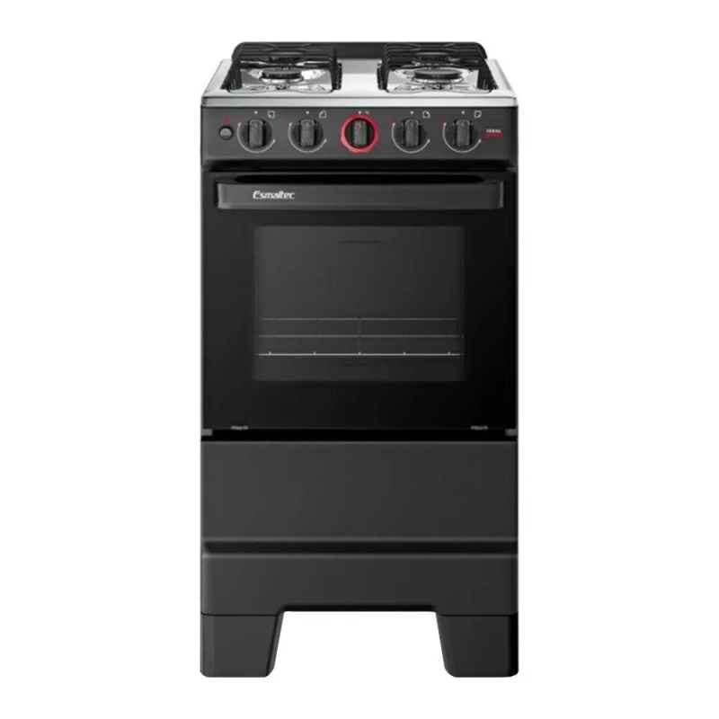 Fogão 4 bocas mesa inox ideal super preto