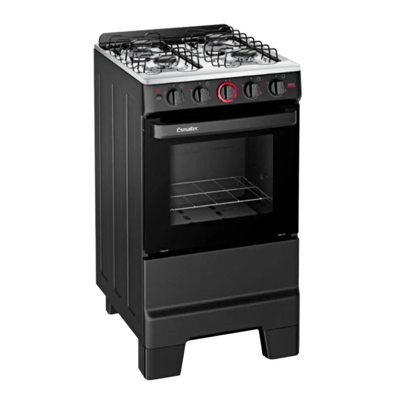 Fogão 4 bocas mesa inox ideal super preto