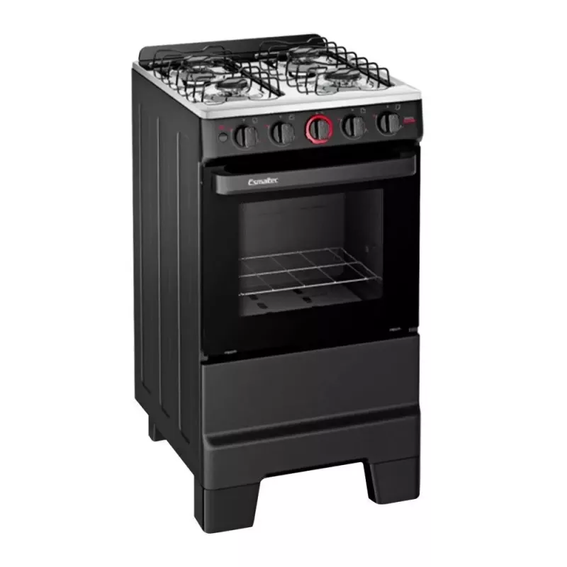 Fogão 4 Bocas Mesa Inox Ideal Super Preto Esmaltec