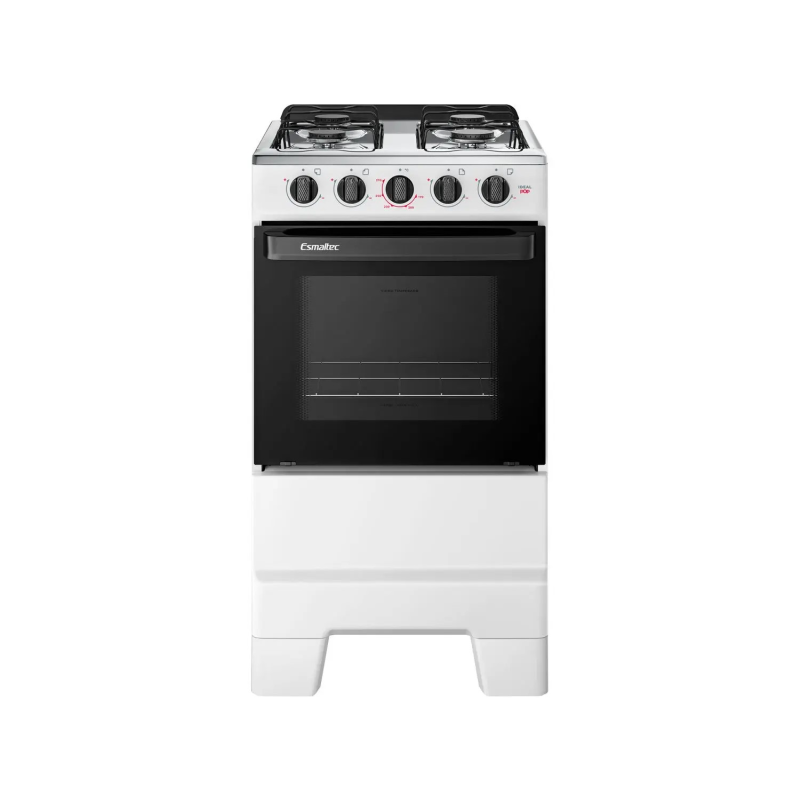 Fogão 4 bocas mesa inox ideal pop branco