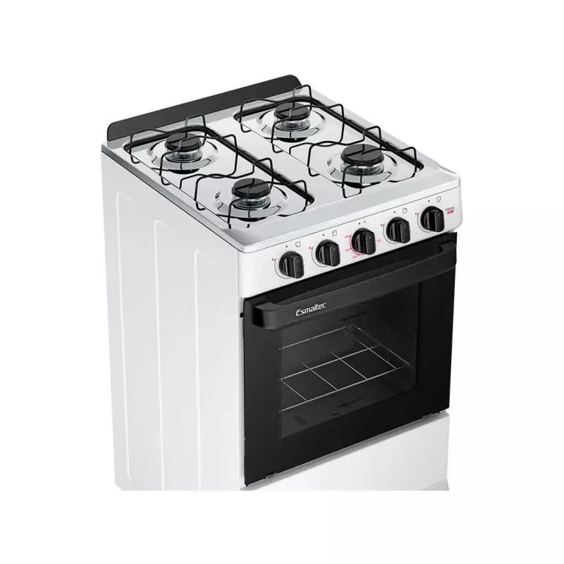 Fogão 4 Bocas Mesa Inox Ideal Pop Branco Esmaltec